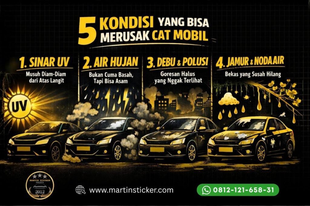 5 kondisi yang bisa merusak cat mobil