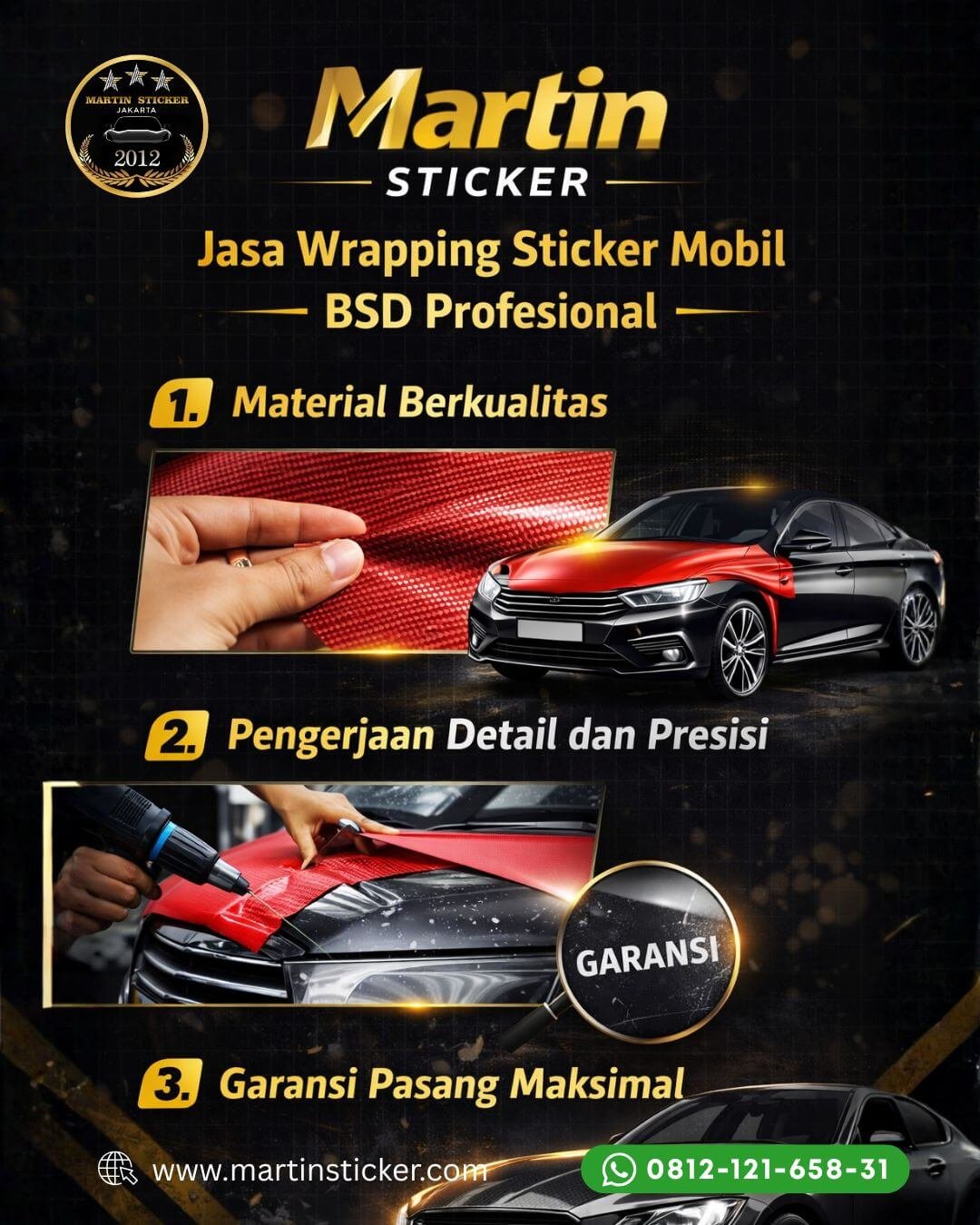 Wrapping Sticker Mobil BSD Martin Sticker Wrapping Sticker Mobil BSD Martin Sticker